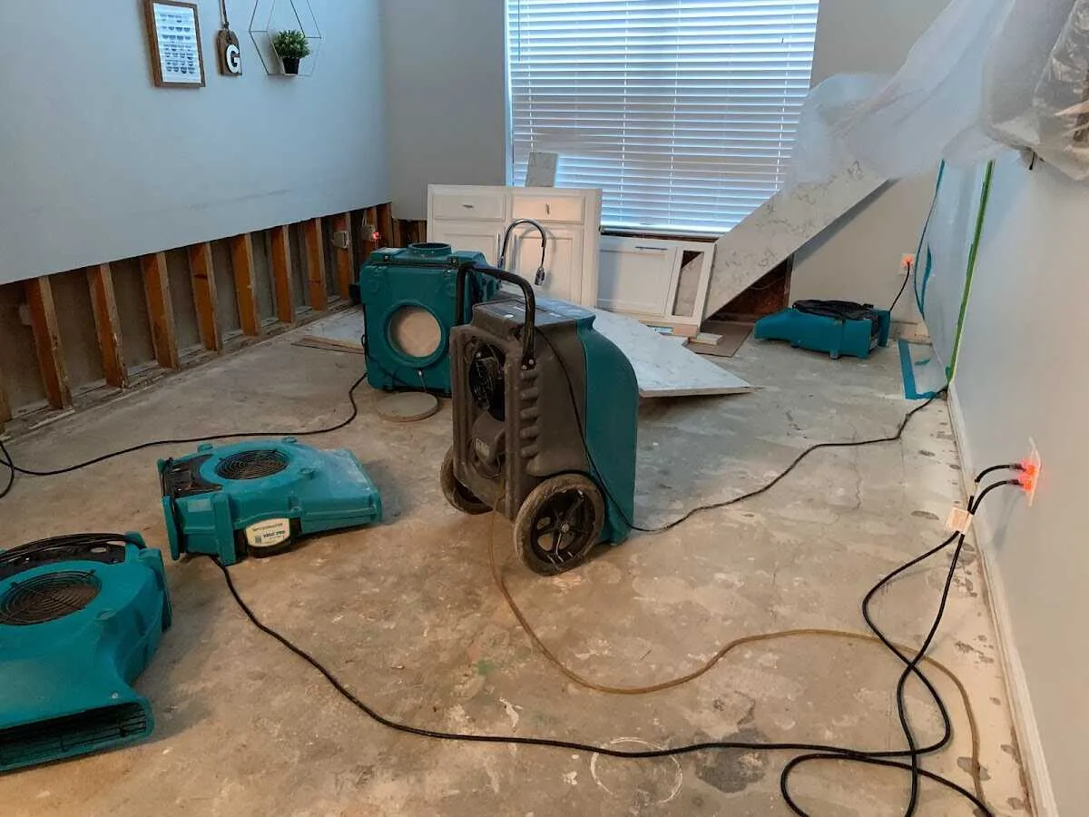 Dehumidifier in flood-cut room for Water Extraction & Removal in Alexandria